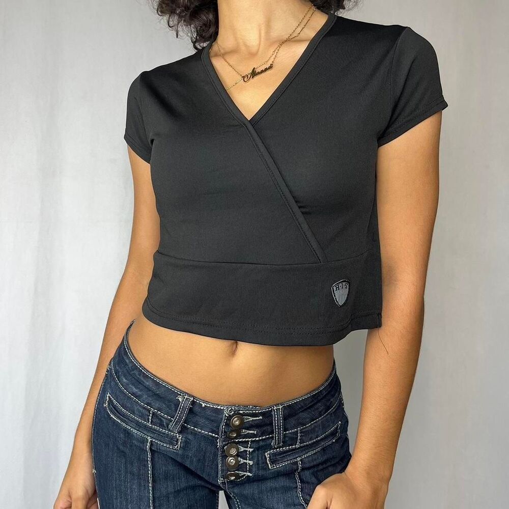 Women's Black Crop-top